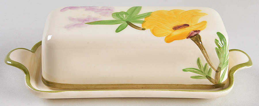 Poppy (Yellow & Purple Flowers) 1/4 Lb Covered Butter by Franciscan-1