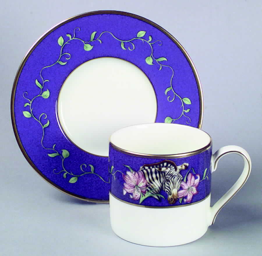 Rafiki Blue Flat Cup & Saucer Set by Franciscan-1
