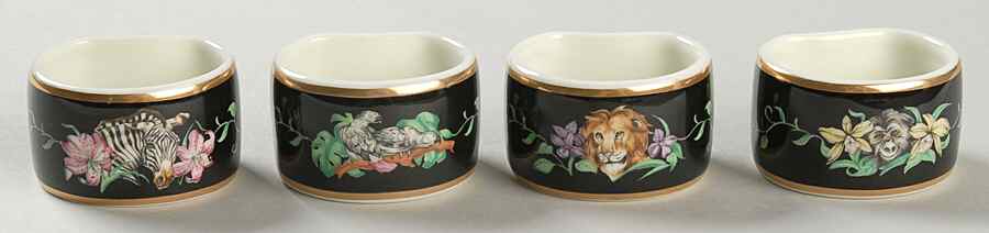 Rafiki Black Napkin Ring - Set of 4 (Motif 1-4) by Franciscan-1