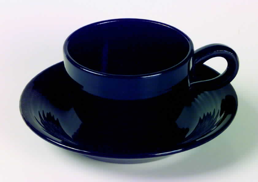 Reflections Black Flat Cup & Saucer Set by Franciscan-1