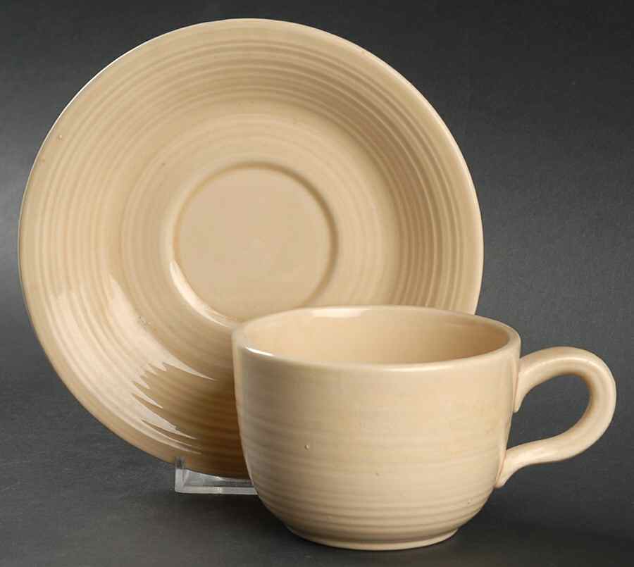Reflections Sand Flat Cup & Saucer Set by Franciscan-1