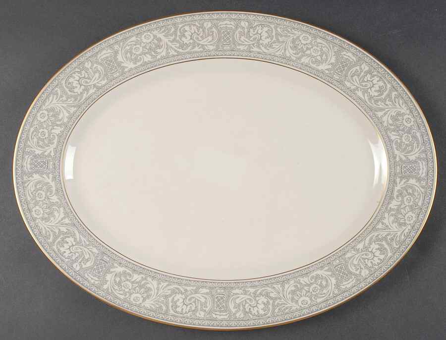 Renaissance Grey 15" Oval Serving Platter by Franciscan-1