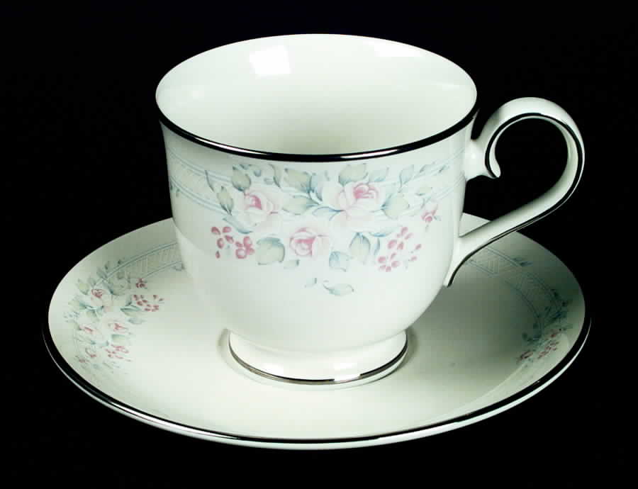 Rose Trellis Footed Cup & Saucer Set by Franciscan-1