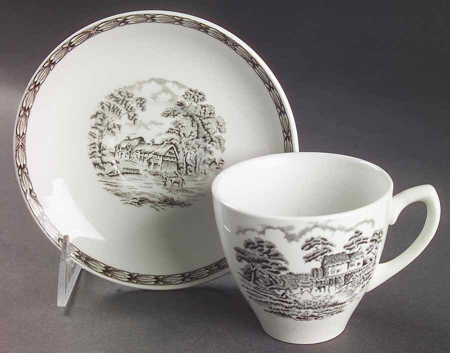 Rustic England Flat Cup & Saucer Set by Franciscan-1