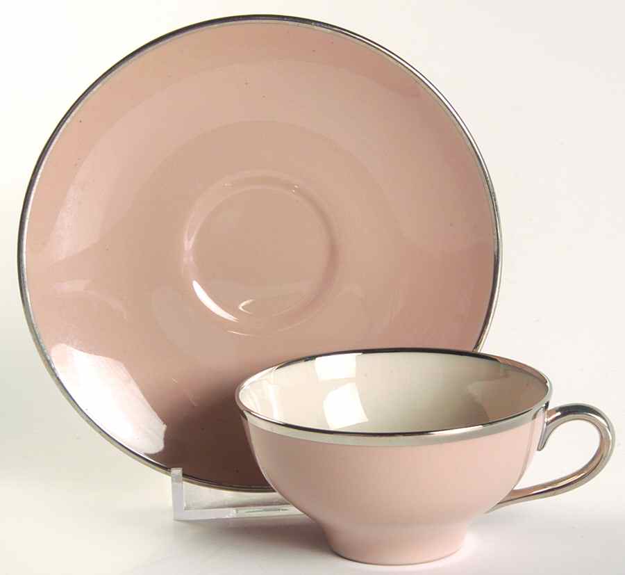 Sandalwood (Platinum Trim) Flat Demitasse Cup & Saucer Set by Franciscan-1