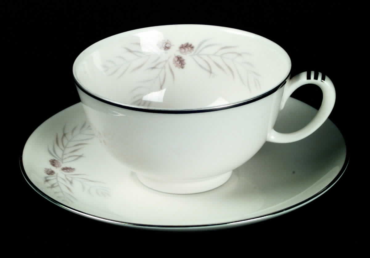 Snow Pine Flat Cup & Saucer Set by Franciscan-1