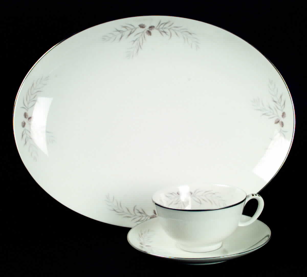 Snow Pine 12" Oval Serving Platter by Franciscan-1