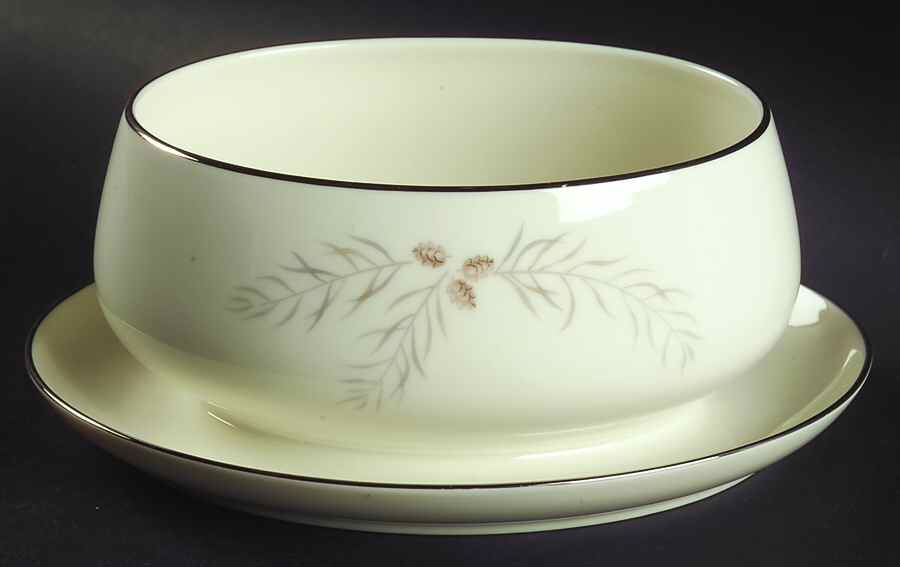 Snow Pine Gravy Boat with Attached Underplate by Franciscan-1