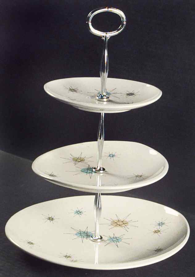 Starburst 13 7/8"-14 1/4" 3-Tiered Serving Tray(DP,SP,BB) HC by Franciscan-1