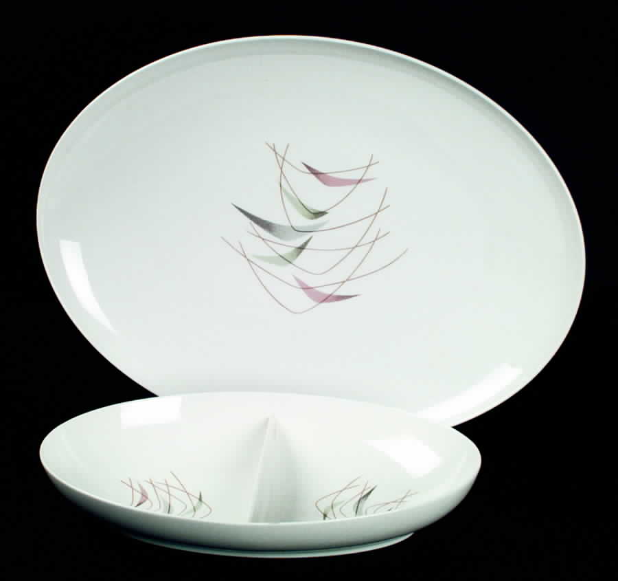 Swing Time 11" Oval Divided Vegetable Bowl by Franciscan-1