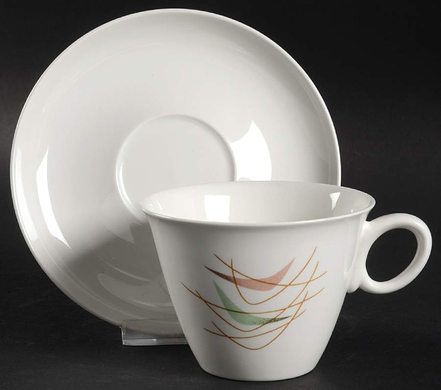 Swing Time Flat Cup & Saucer Set by Franciscan-1