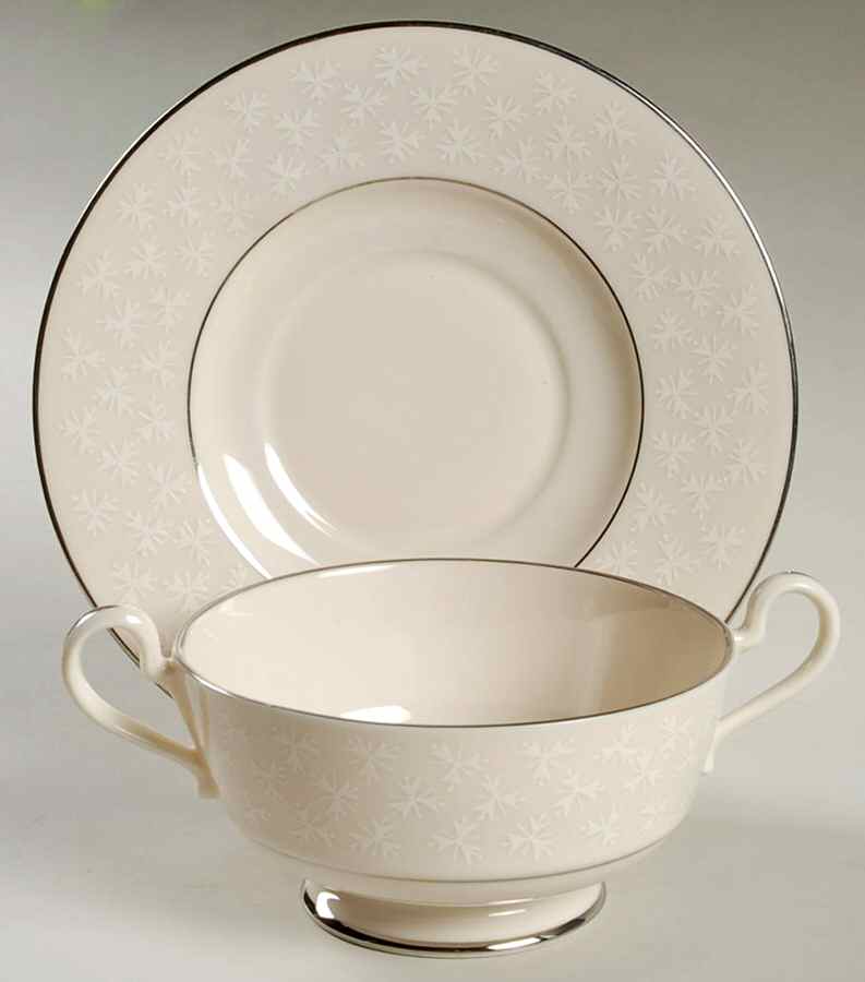 Tapestry Footed Cream Soup Bowl & Saucer Set by Franciscan-1