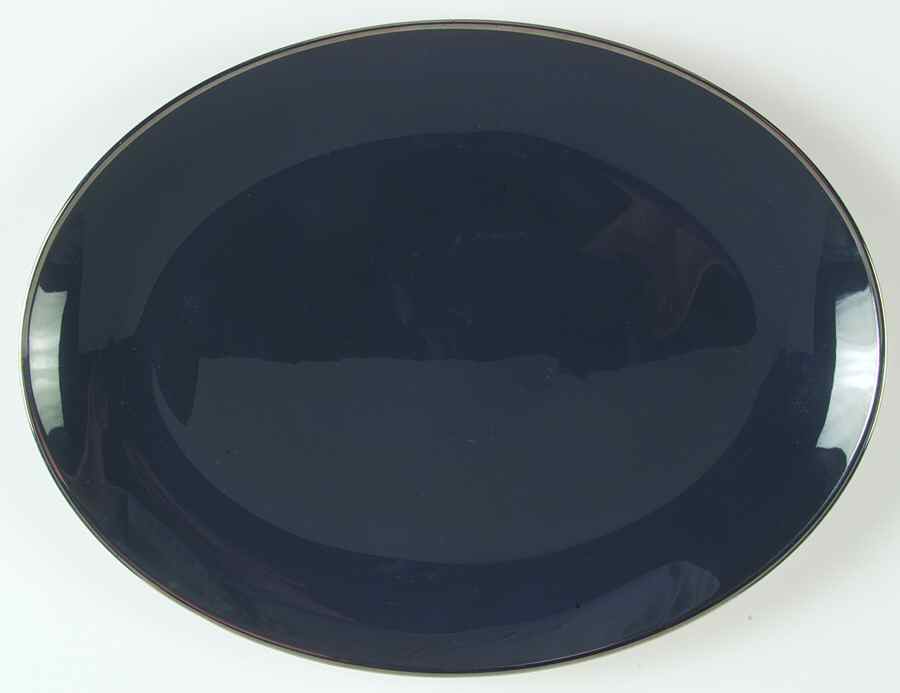 Teak (Platinum Trim) 12" Oval Serving Platter by Franciscan-1