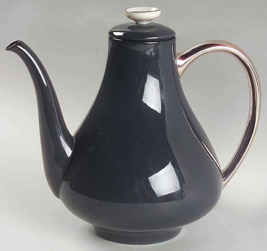 Teak (Platinum Trim) Coffee Pot & Lid by Franciscan-1