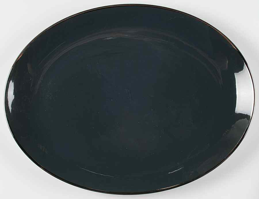 Teak (Platinum Trim) 16" Oval Serving Platter by Franciscan-1