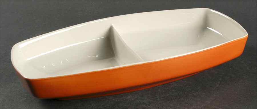 Terra Cotta 10" Oval Divided Vegetable Bowl by Franciscan-1