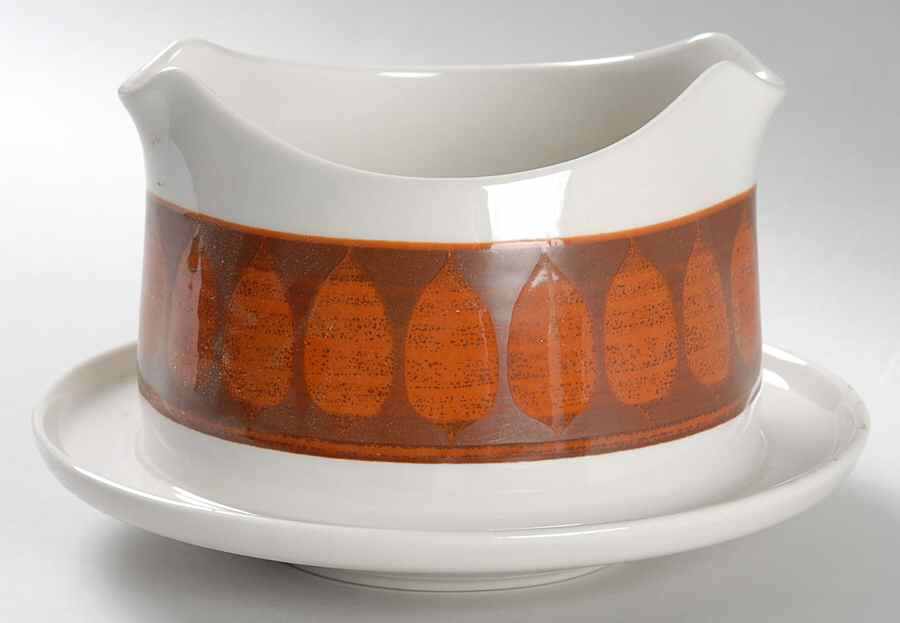 Terra Cotta Gravy Boat with Attached Underplate by Franciscan-1