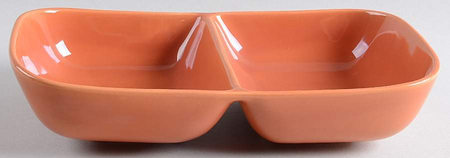 Tiempo Apricot (Copper) 11" Oval Divided Vegetable Bowl by Franciscan-1