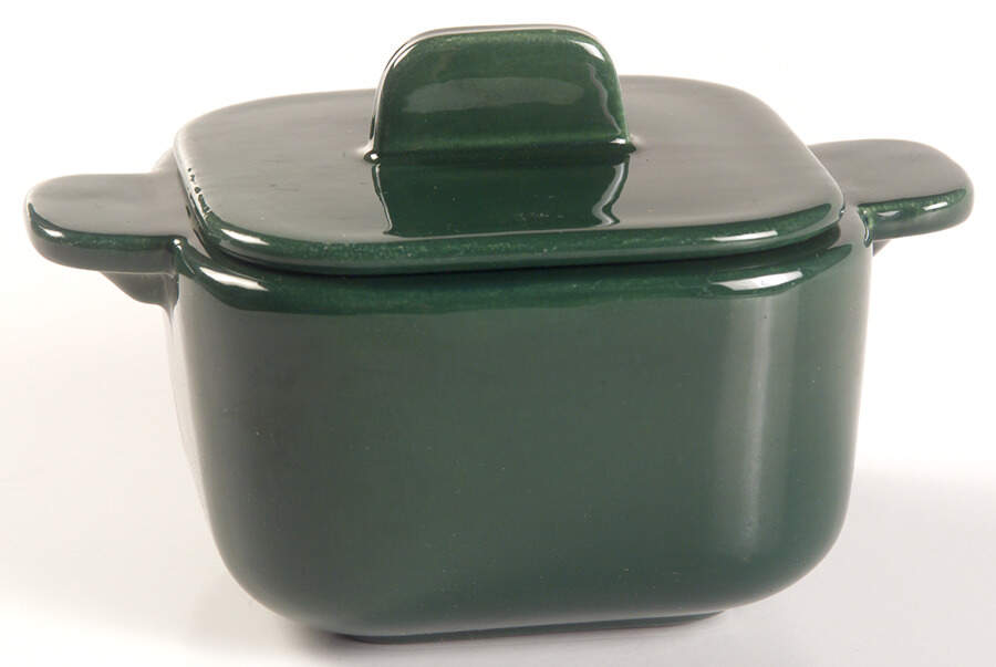 Tiempo Olive Green (Dark Green) Sugar Bowl & Lid by Franciscan-1