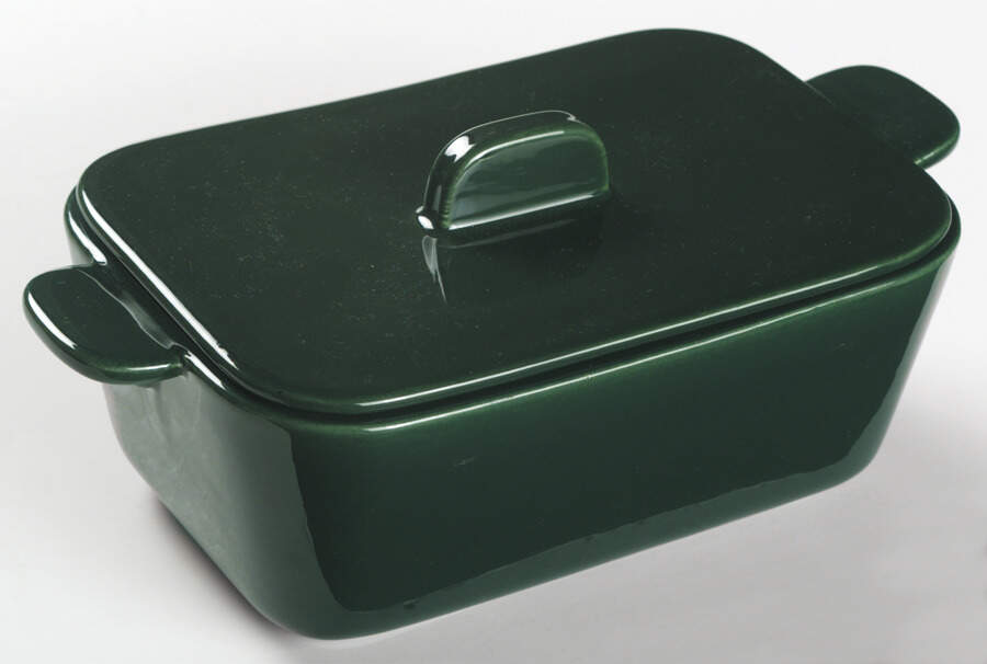 Tiempo Olive Green (Dark Green) Rectangular Covered Vegetable by Franciscan-1