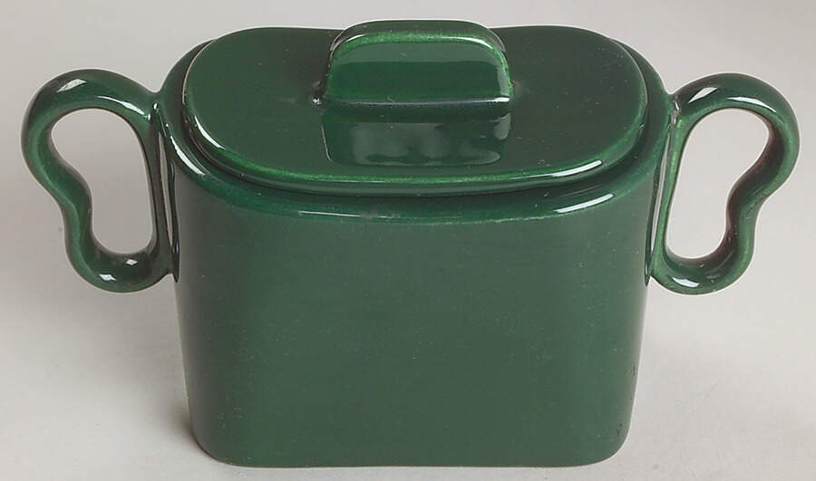Tiempo Olive Green (Dark Green) Sugar Bowl & Lid by Franciscan-1