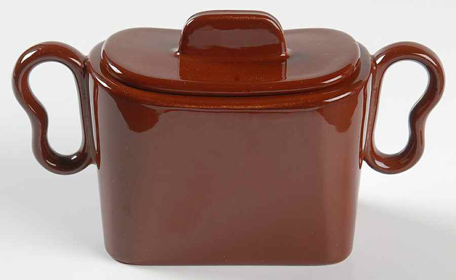 Tiempo Terra Cotta (Hot Chocolate) Sugar Bowl & Lid by Franciscan-1