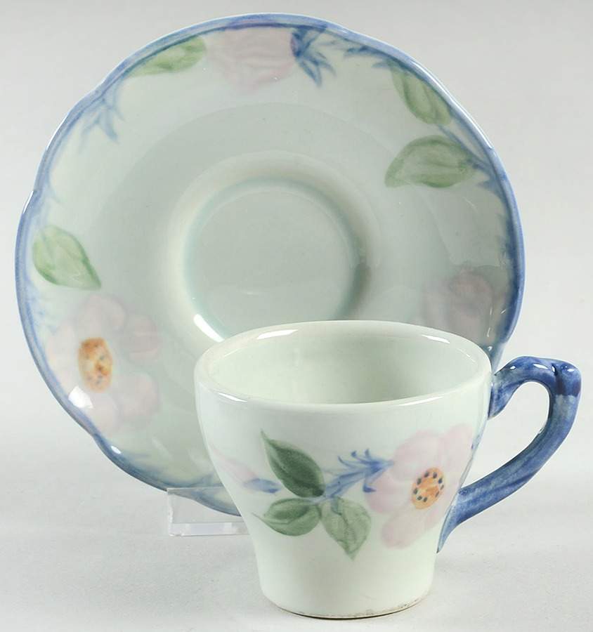 Twilight Rose Flat Demitasse Cup & Saucer Set by Franciscan-1