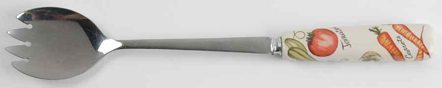 Vegetable Medley Salad Serving Fork with Stainless Prongs by Franciscan-1