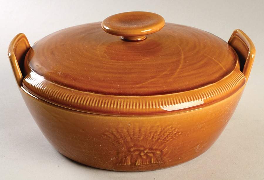Wheat Golden Brown (Harvest) Round Covered Vegetable by Franciscan-1