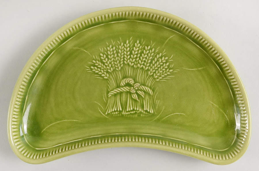 Wheat Green (Winter Green) Crescent Salad Plate by Franciscan-1