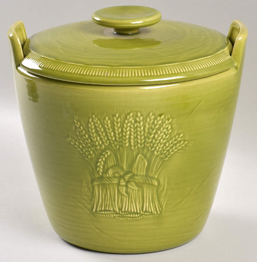 Wheat Green (Winter Green) Cookie Jar & Lid by Franciscan-1
