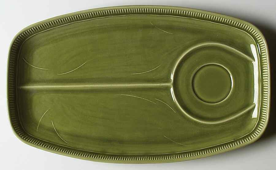 Wheat Green (Winter Green) Snack Plate by Franciscan-1