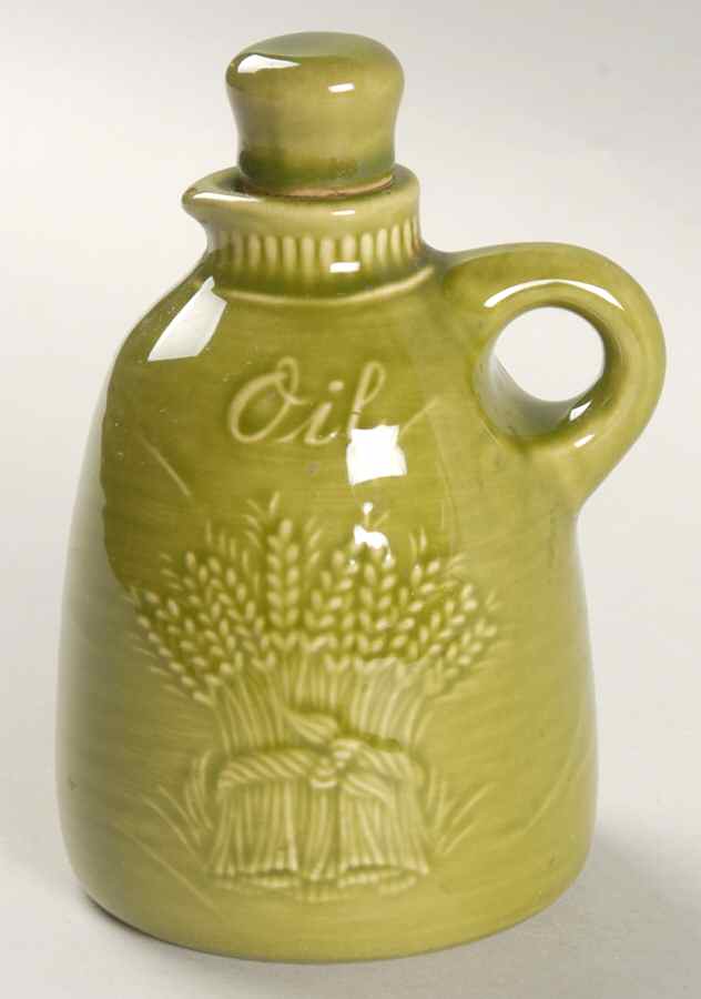 Wheat Green (Winter Green) Oil Cruet and Stopper by Franciscan-1