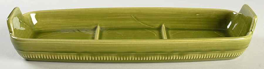 Wheat Green (Winter Green) Condiment Tray for Oil, Vingar & Mustard by Franciscan-1