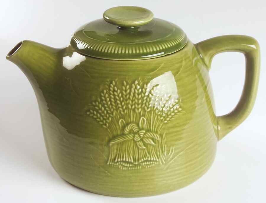 Wheat Green (Winter Green) Teapot & Lid by Franciscan-1