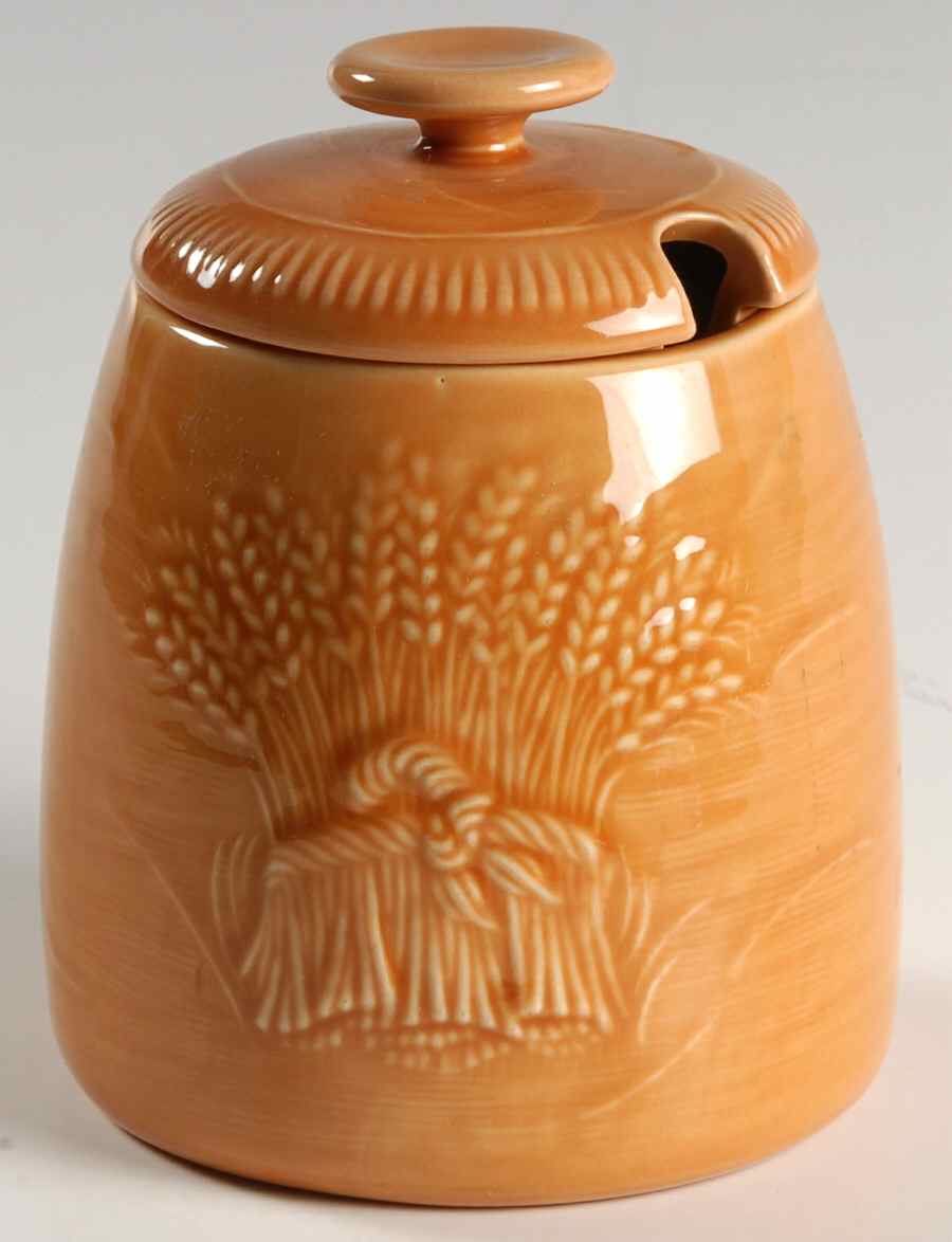 Wheat Light Gold (Summer Tan) Jam/Jelly & Lid by Franciscan-1