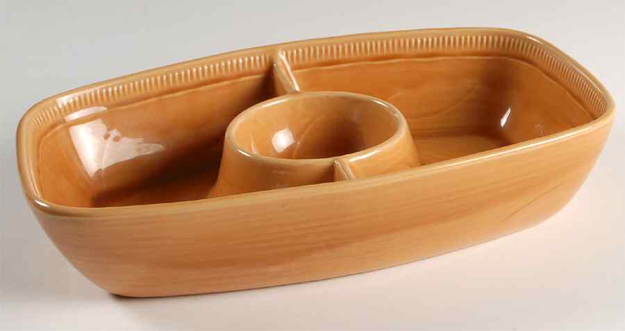 Wheat Light Gold (Summer Tan) Chip Bowl/Plate for Chip & Dip Set by Franciscan-1