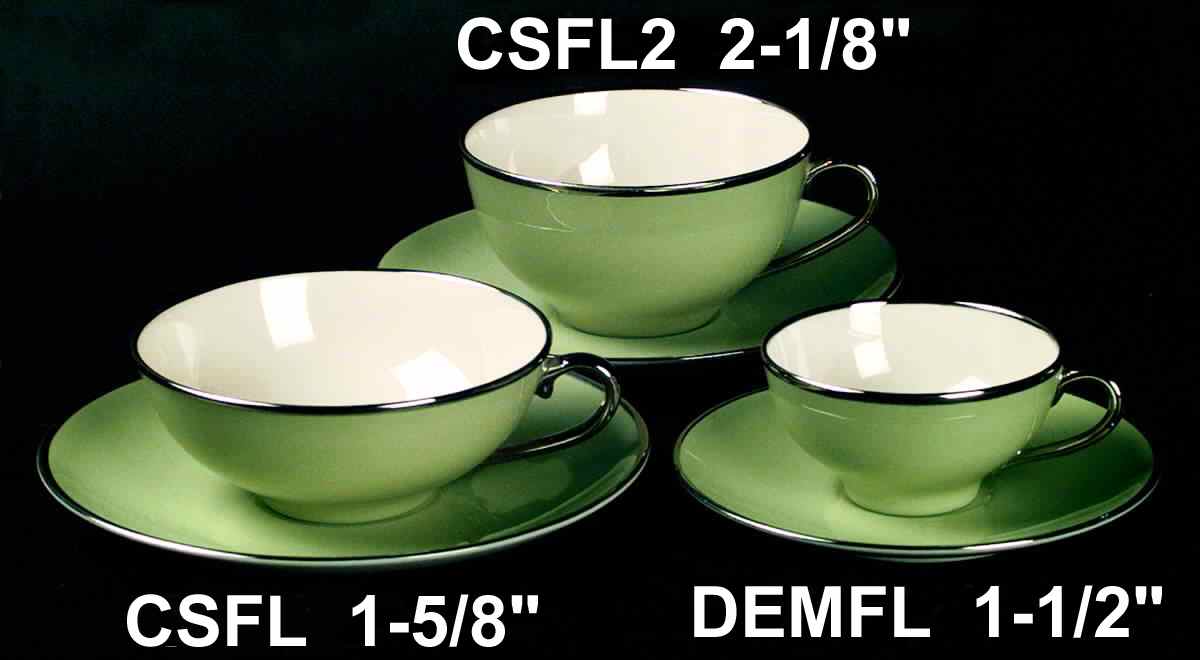 Willow Green (Platinum Trim) 2" Flat Cup & Saucer Set by Franciscan-1