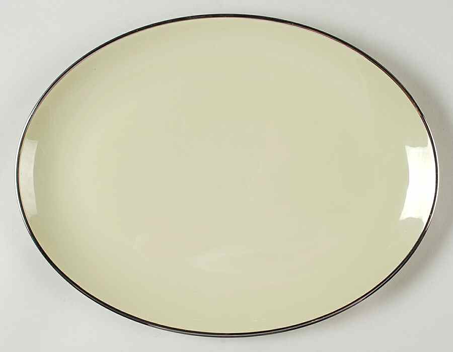 Willow Green (Platinum Trim) 12" Oval Serving Platter by Franciscan-1