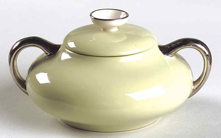 Willow Green (Platinum Trim) Sugar Bowl & Lid by Franciscan-1