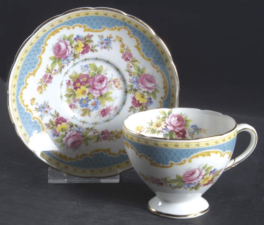 Windsor Blue Footed Cup & Saucer Set by Foley-1