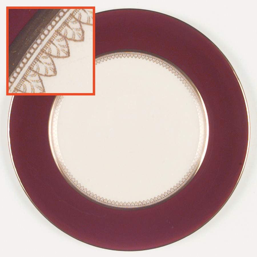 5973 Maroon Dinner Plate by Fondeville-1
