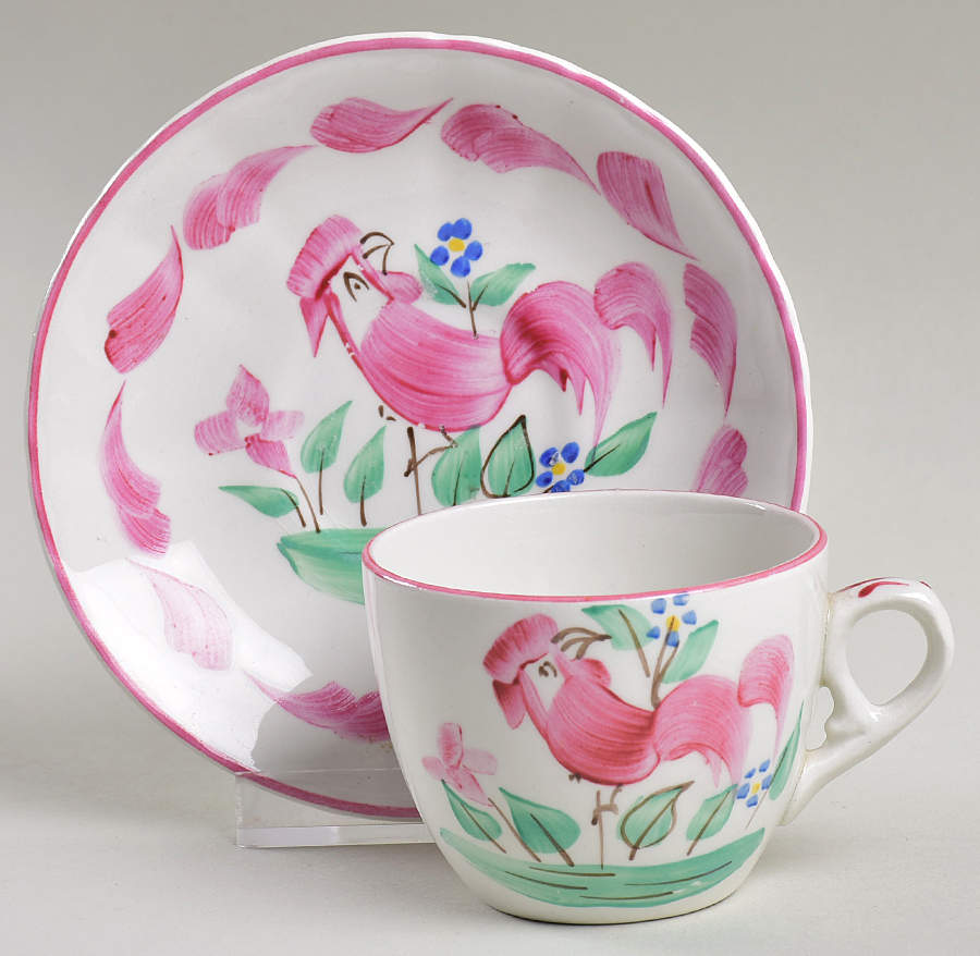Chanticleer Flat Demitasse Cup & Saucer Set by Fondeville-1