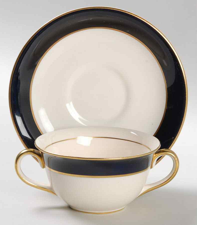 Imperial Flat Bouillon Cup & Saucer by Fondeville-1
