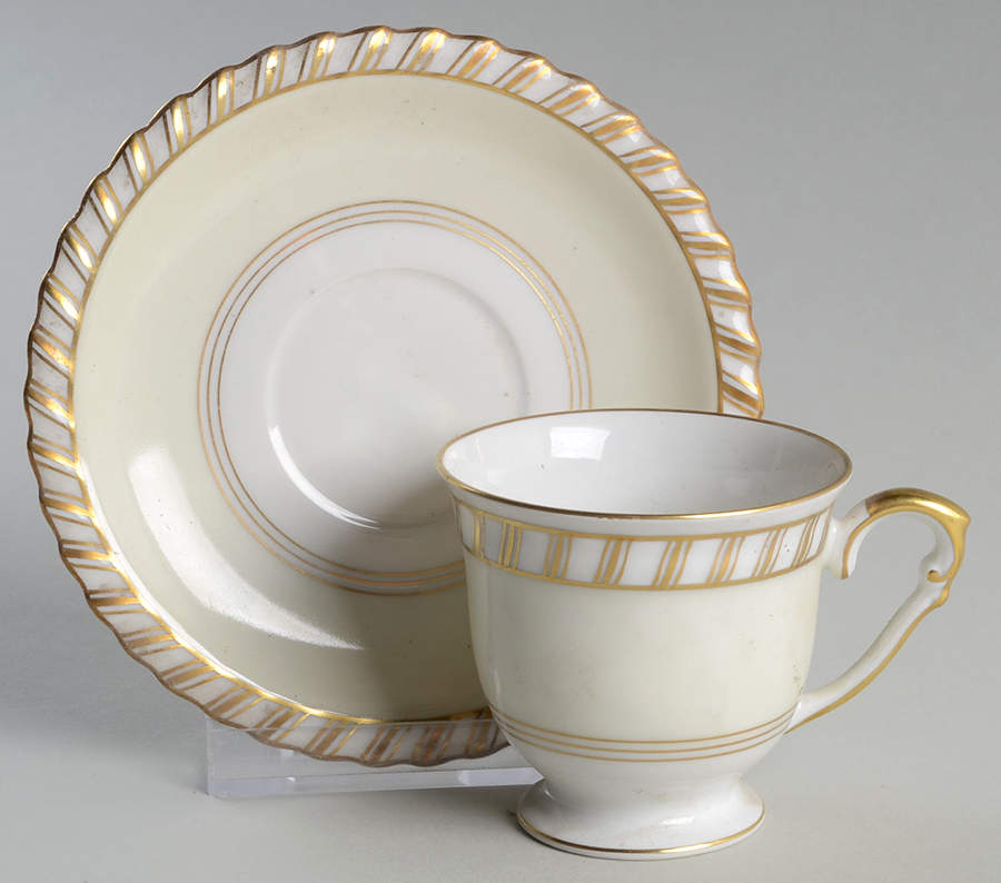 Baronial (White Center) Footed Demitasse Cup & Saucer Set by Franconia-Krautheim & Adelburg-1