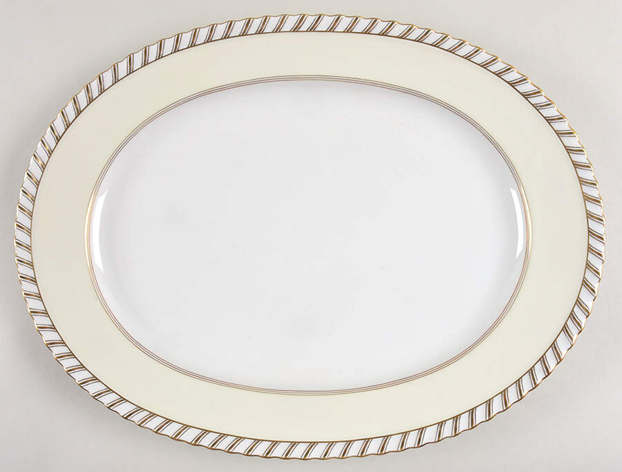 Baronial (White Center) 17" Oval Serving Platter by Franconia-Krautheim & Adelburg-1