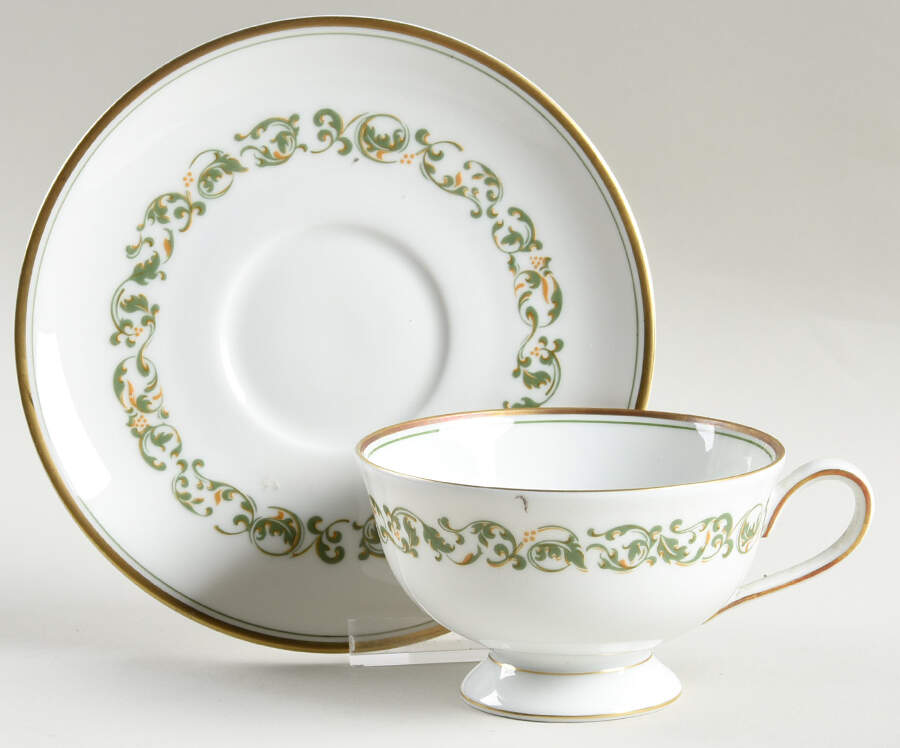 Camelot Footed Cup & Saucer Set by Franconia-Krautheim & Adelburg-1