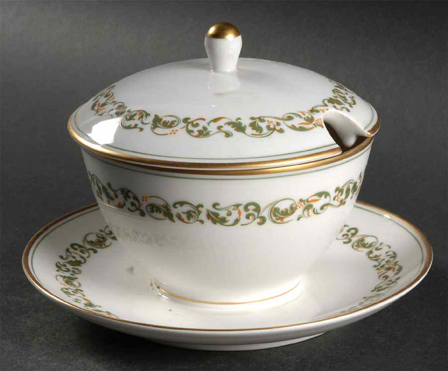 Camelot Gravy Boat w/Attached Underplate & Lid by Franconia-Krautheim & Adelburg-1