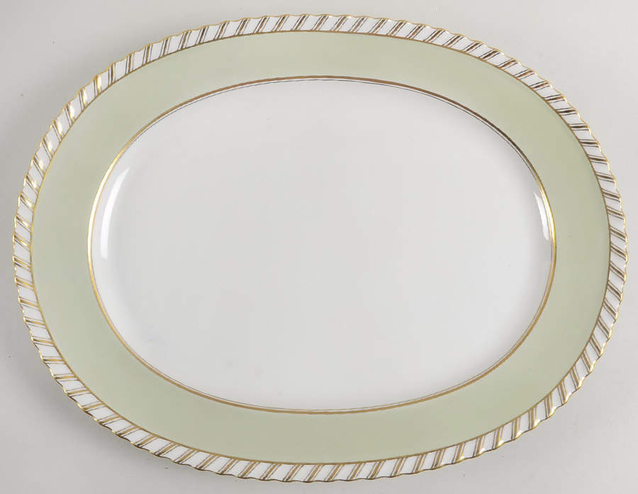 Celadonia Green 15" Oval Serving Platter by Franconia-Krautheim & Adelburg-1