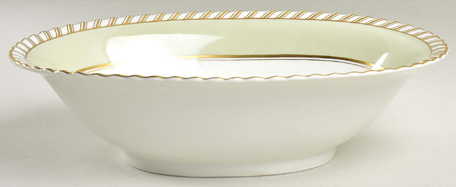 Celadonia Green 9" Oval Vegetable Bowl by Franconia-Krautheim & Adelburg-1